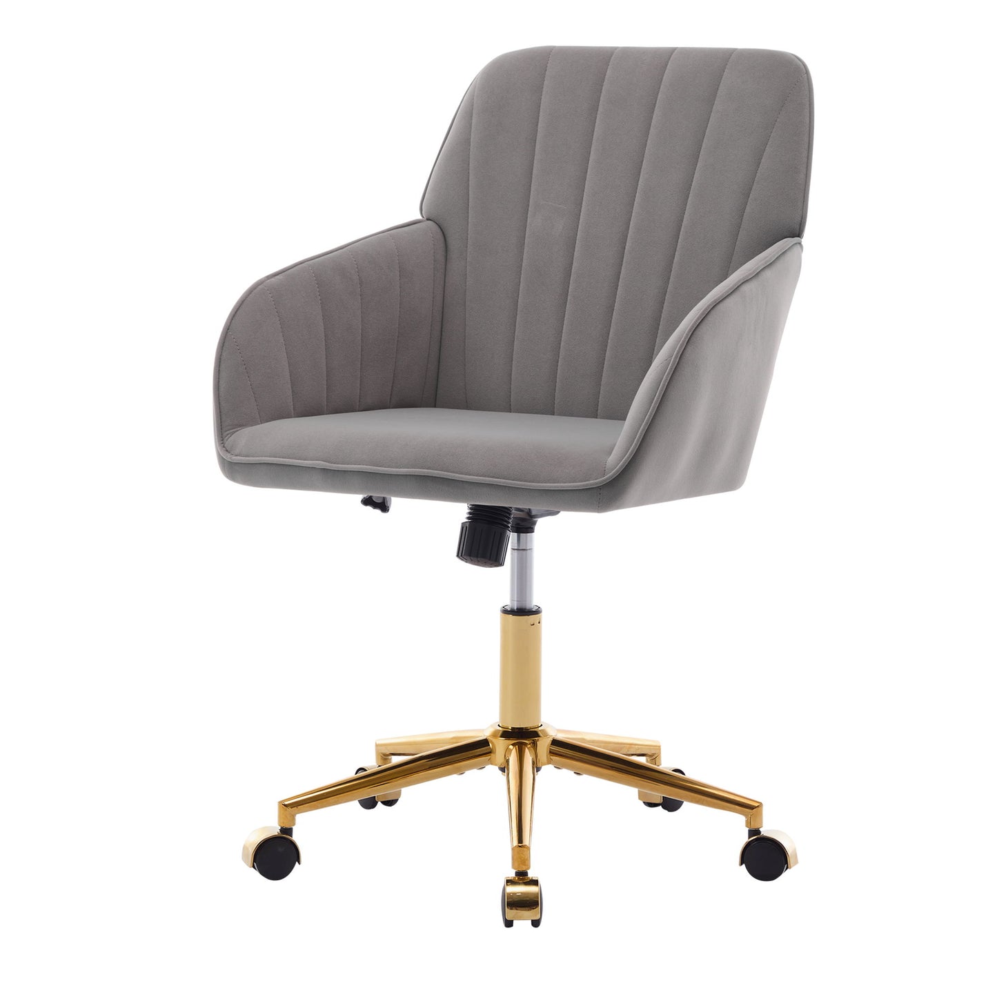 Adjustable Office Chair, Ergonomic Swivel Chair Velvet, Comfortable For Long Sitting - Gray
