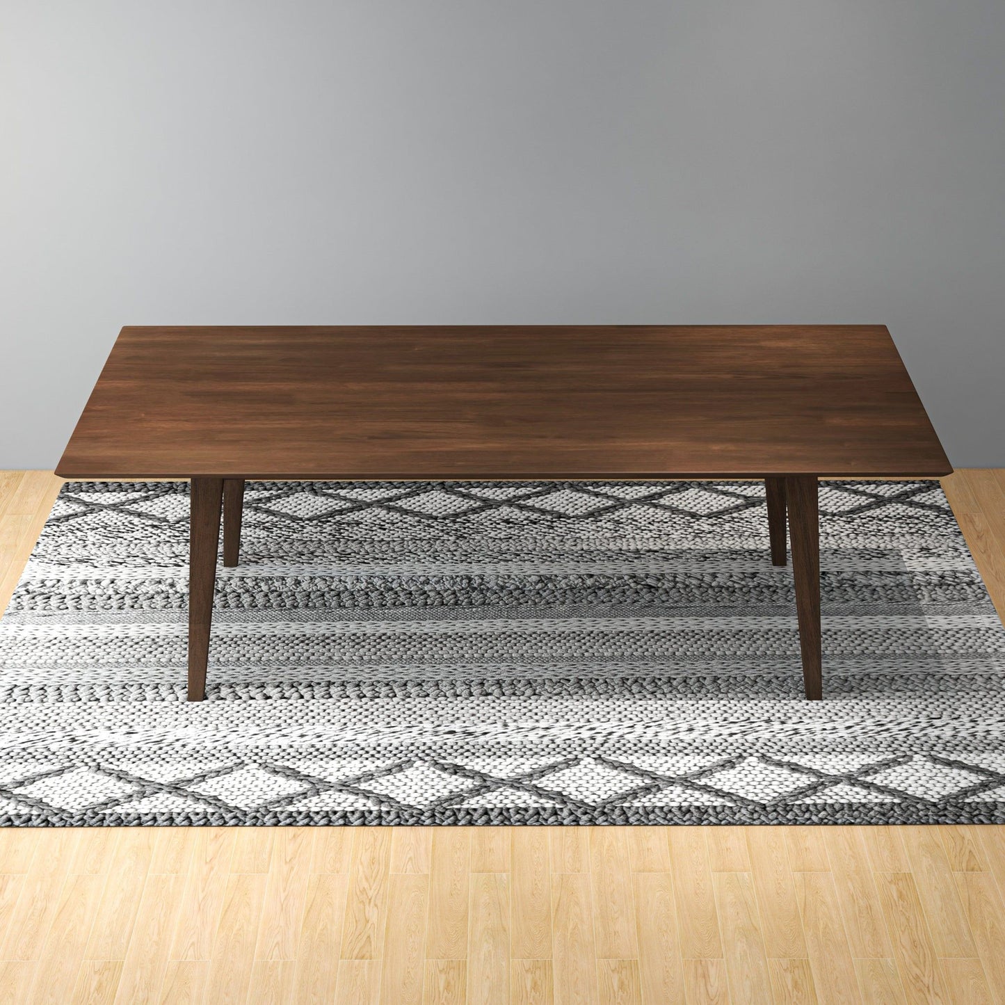 Levi - Modern Style Rectangular Dining Table - Brown