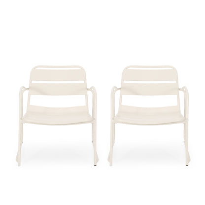Outdoor Accent Chair With Metal Frame - White