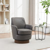Swivel Barrel Chair, Swivel Accent Chairs Armchair For Living Room, Reading Chairs For Bedroom Comfy, Round Barrel Chairs With Gold Stainless Steel Base - Gray