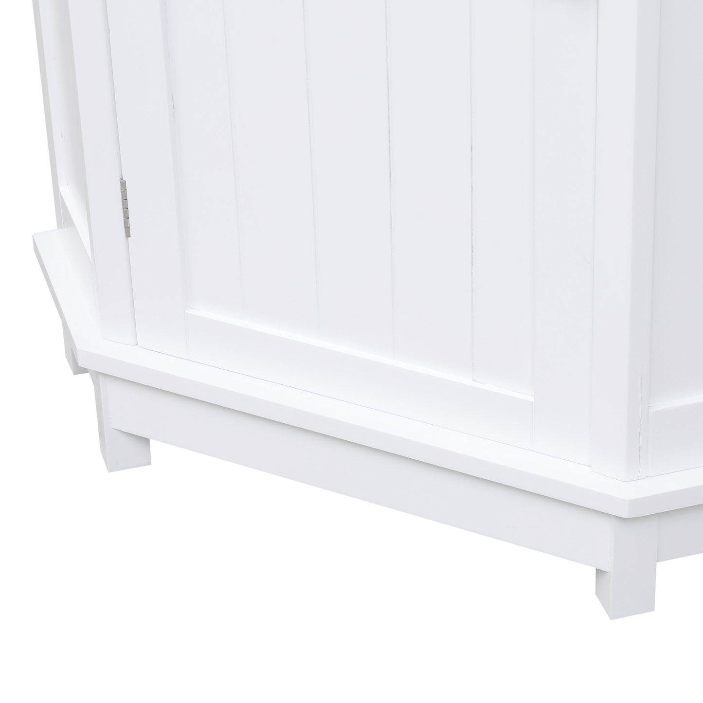Bathroom Cabinet Triangle Corner Storage Cabinet With Adjustable Shelf Modern Style - White