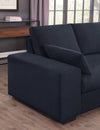 Joshua - Woven Fabric Sectional Sofa With Right Facing Chaise and Console Ottoman - Dark Gray