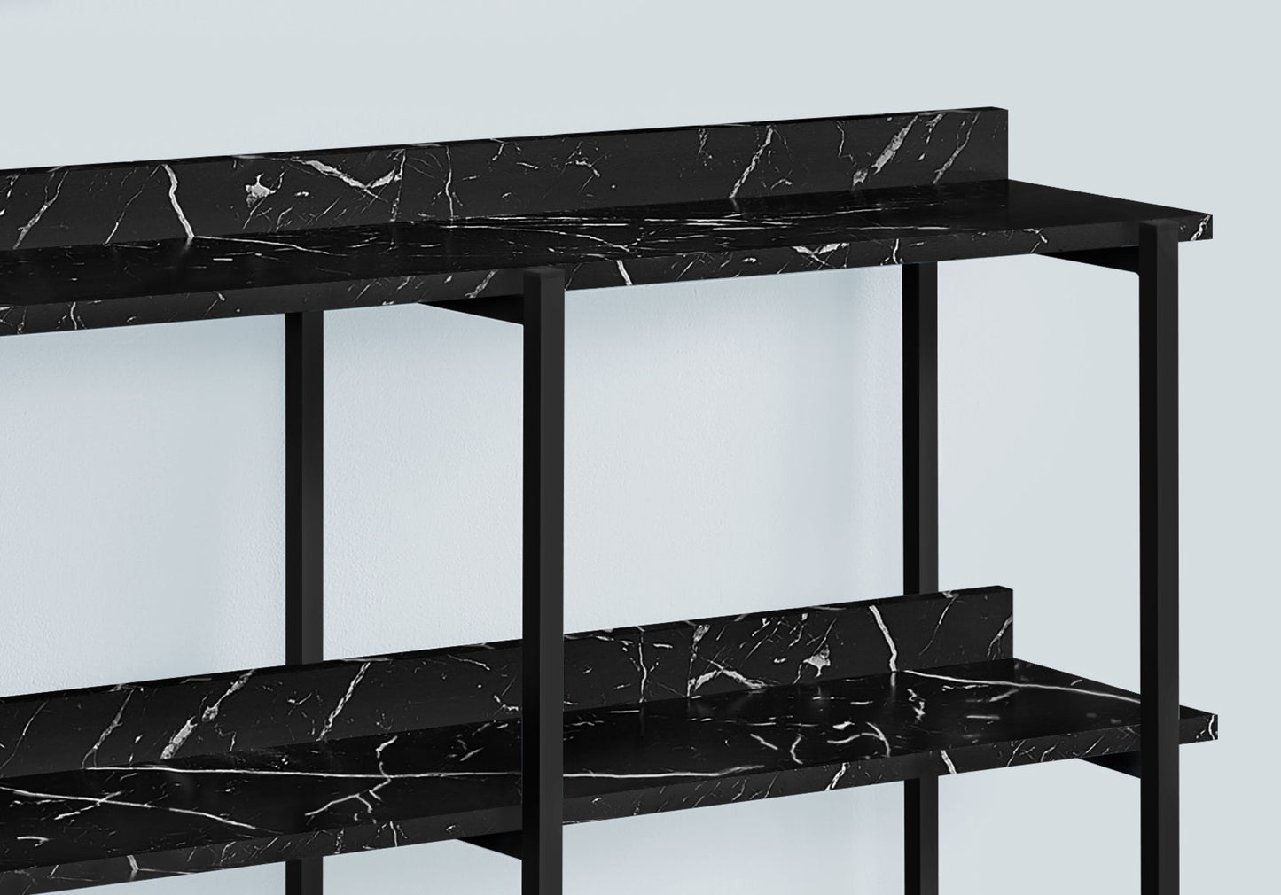Accent Console Table For Entryway, Marble Look Contemporary & Modern - Black