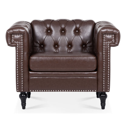 1 Seater Aesthetic Sofa For Living Room - Brown