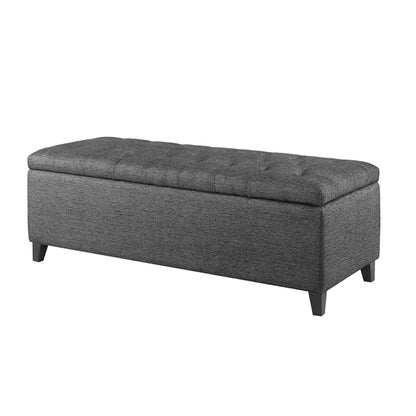 Tufted Top Soft Close Storage Bench Polyester - Charcoal