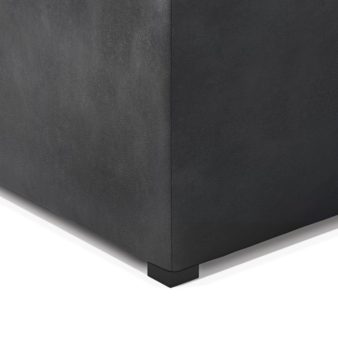 Avalon - Square Coffee Table Storage Ottoman - Distressed Black
