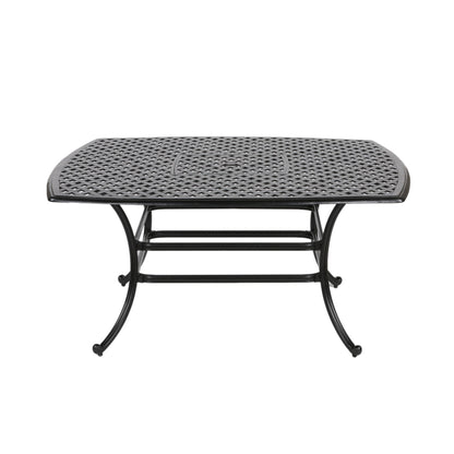 Square 8 Person 63.98" Long Aluminum Dining Set - Antique Bronze