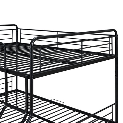 Full Long Over Queen Bunk Bed With 2 Drawers - Black