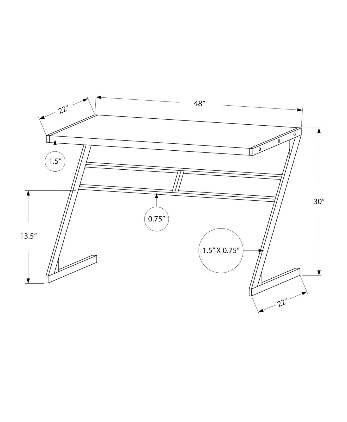 Computer Desk For Home Office, Laptop, Contemporary And Modern - White