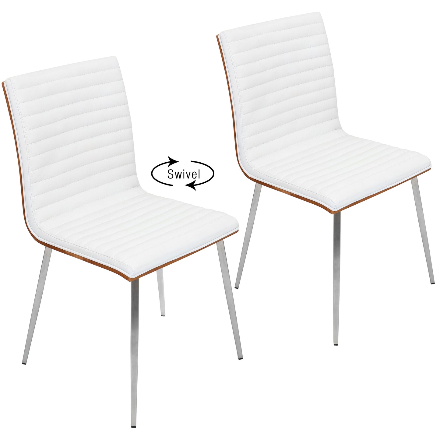 Mason - Contemporary Dining / Chair With Swivel (Set of 2) - Walnut / White