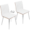 Mason - Contemporary Dining / Chair With Swivel (Set of 2) - Walnut / White