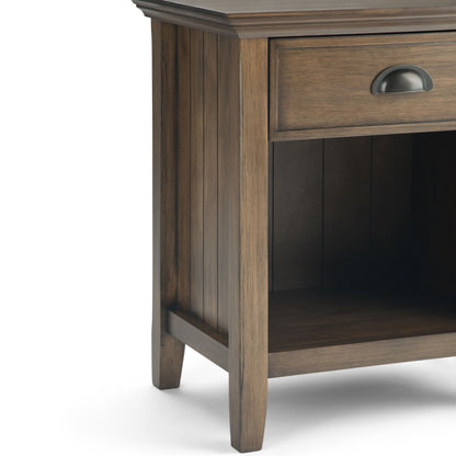 Acadian - Bedside Table - Rustic Natural Aged Brown