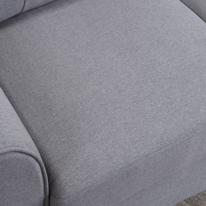 Modern Living Room Sofa Set Linen Upholstered Couch Furniture For Home Or Office - Light Gray / Blue