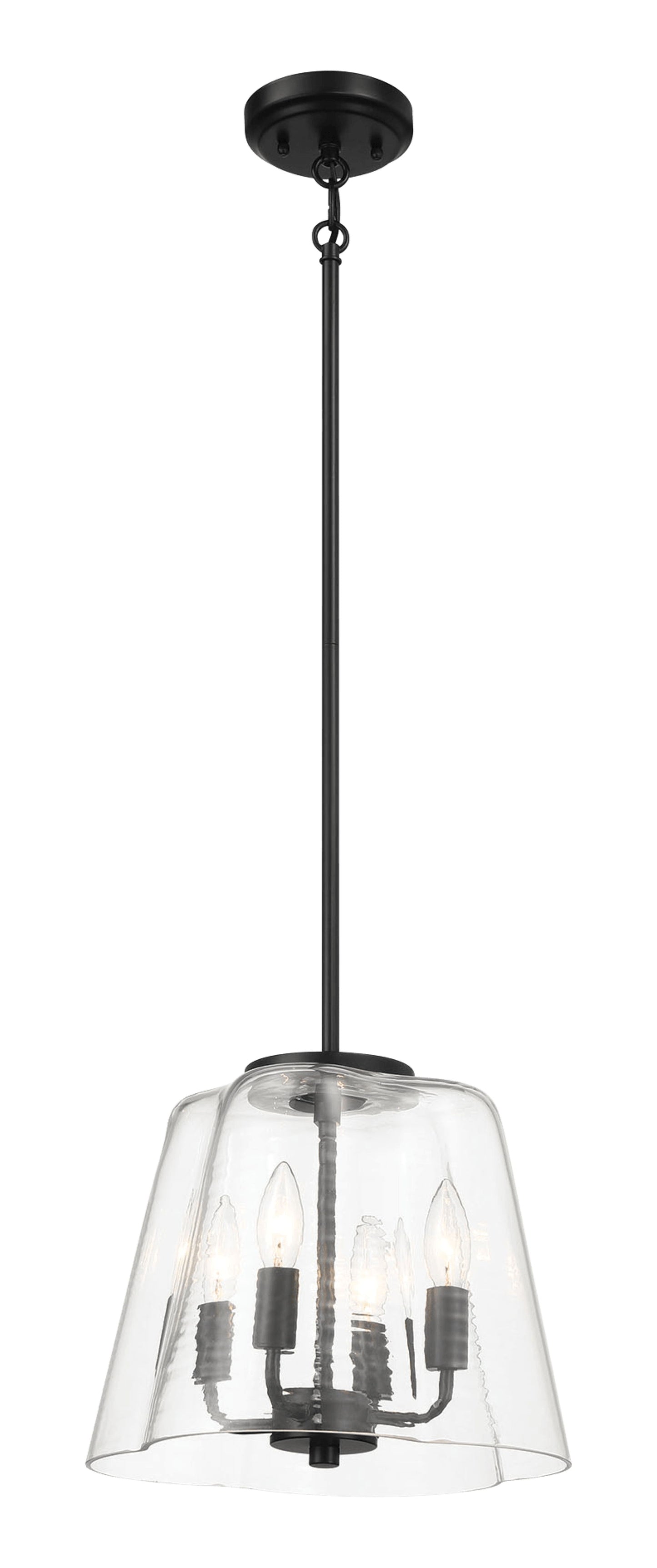 Soiree - 4 Candle Lights Pendant - Black / Clear