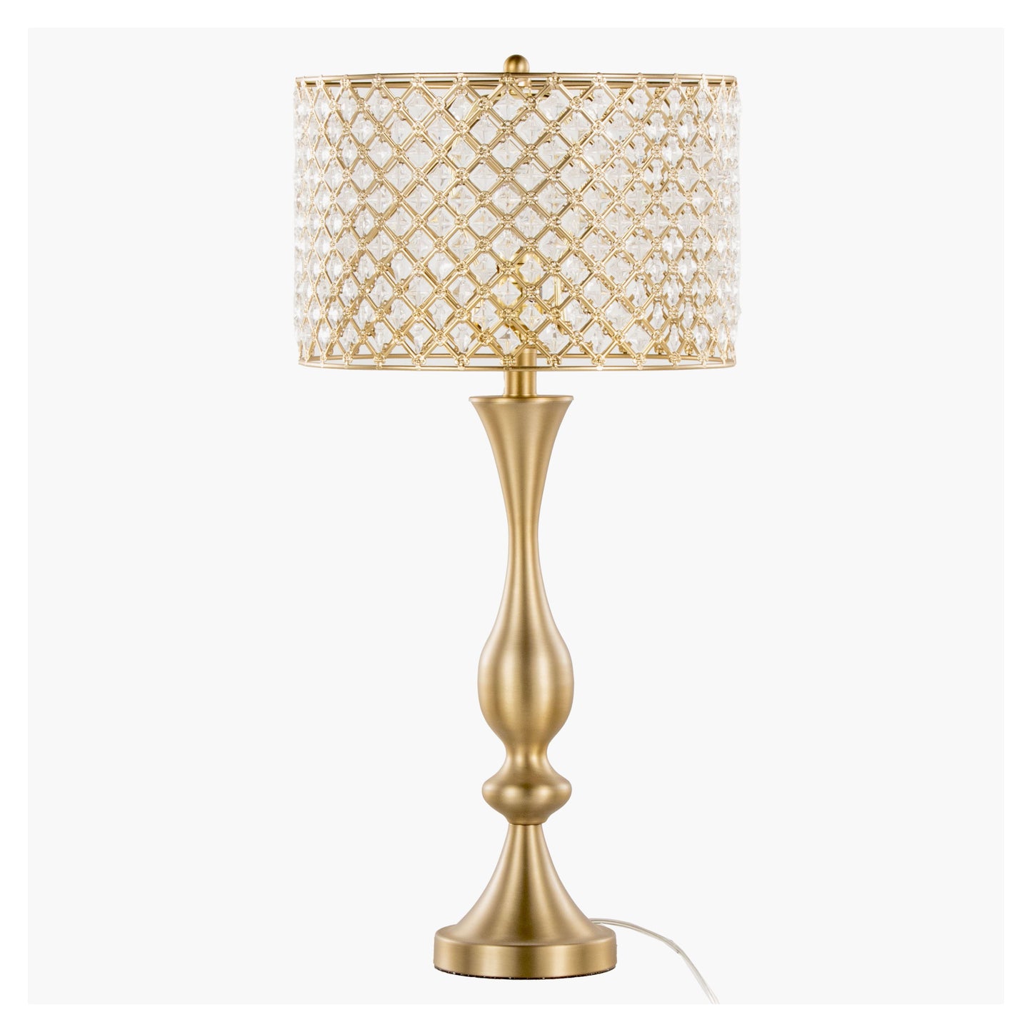 Topaz - Glam / Art Deco Table Lamp - Gold / Clear Crystal