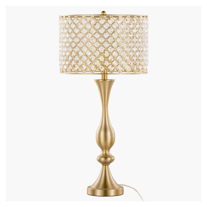 Topaz - Glam / Art Deco Table Lamp - Gold / Clear Crystal
