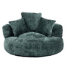 Chenille High Back Bean Bag Chair Couch With 3 Pillows, Indoor & Outdoor, Single Gaming Sofa For Bedroom - Emerald
