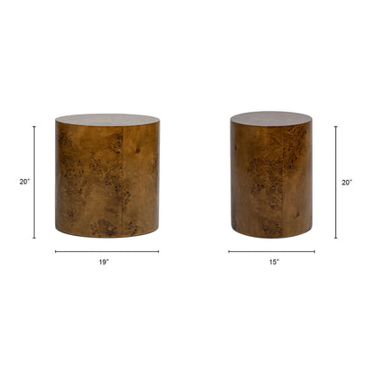 Nebula - Accent Oval Pillar Side Table - Medium Brown