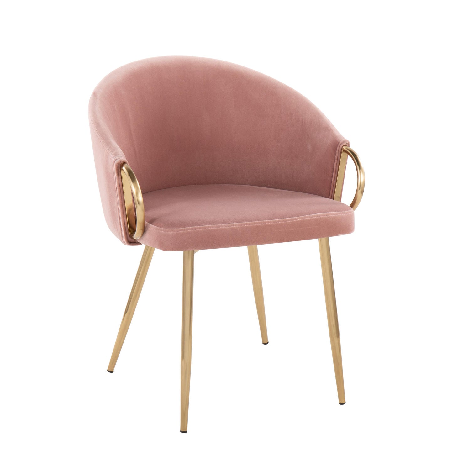 Claire - Contemporary / Glam Chair (Set of 2) - Gold / Blush