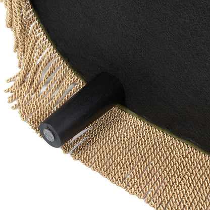Melinda - Oval Tufted Bullion Fringe Storage Bench - Olive Green