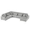 Oversized Sectional Sofa U - Shaped Sofa Couch Modern Sofa Upholstered In Soft Corduroy With A Chaise Lounge For Living Room - Gray
