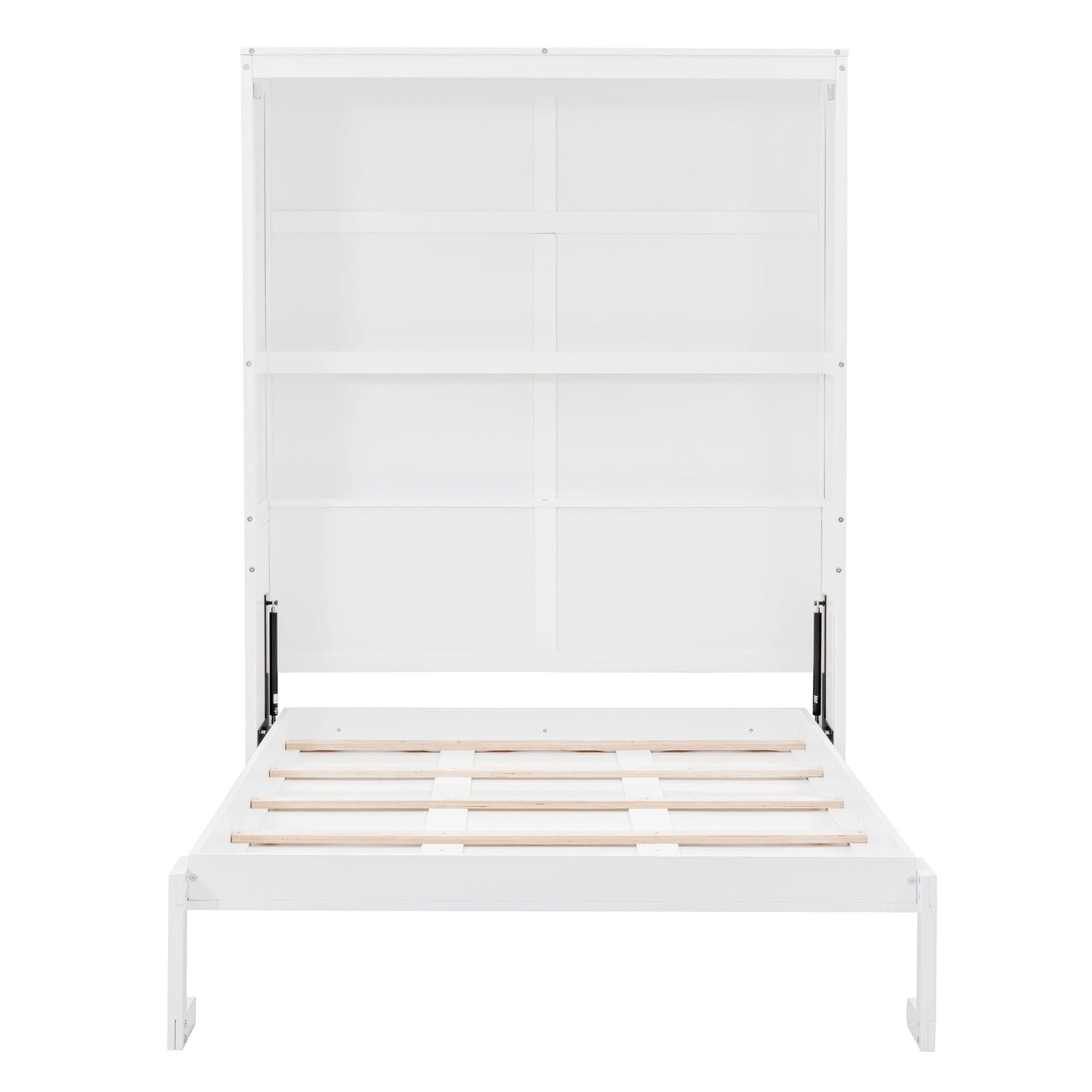 Full Size Murphy Classic Wall Bed With Shelves - White