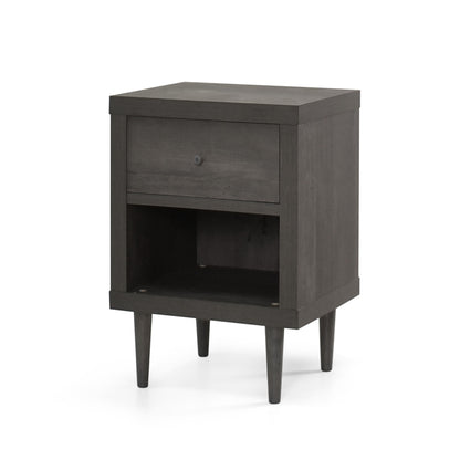 Nystrom - Wood Single Drawer Nightstand - Gray