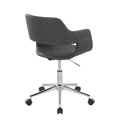 Margarite - Contemporary Task Chair - Chrome / Gray