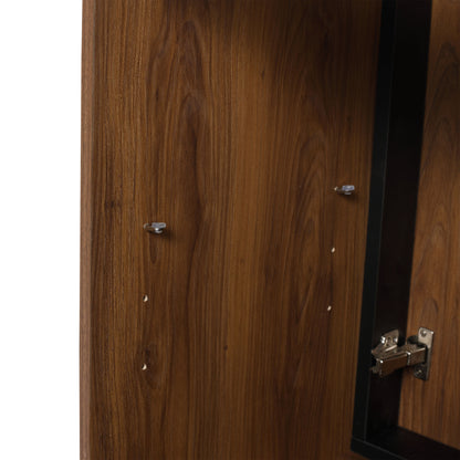 Modern 24'' Bathroom Vanity With Top Sink Storage Cabinet - Brown