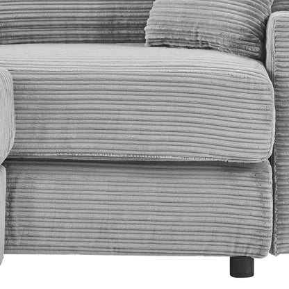 Modern Style Single Sofa Sofa Couch With Storage Space, A Movable Ottoman, Two USB Ports, Two Cup Holders, A Phone Holder For Living Room - Gray