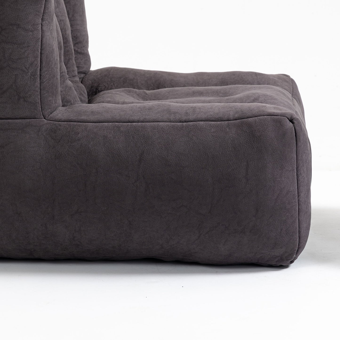 Fluffy Bean Bag Chair, Comfortable Bean Bag For Adults And Children, Super Soft Lazy Sofa Chair With Memory Foam And Ottoman, Indoor Modern Focus Bean Bag Chair For Living Room, Bedroom, Apartment - Black