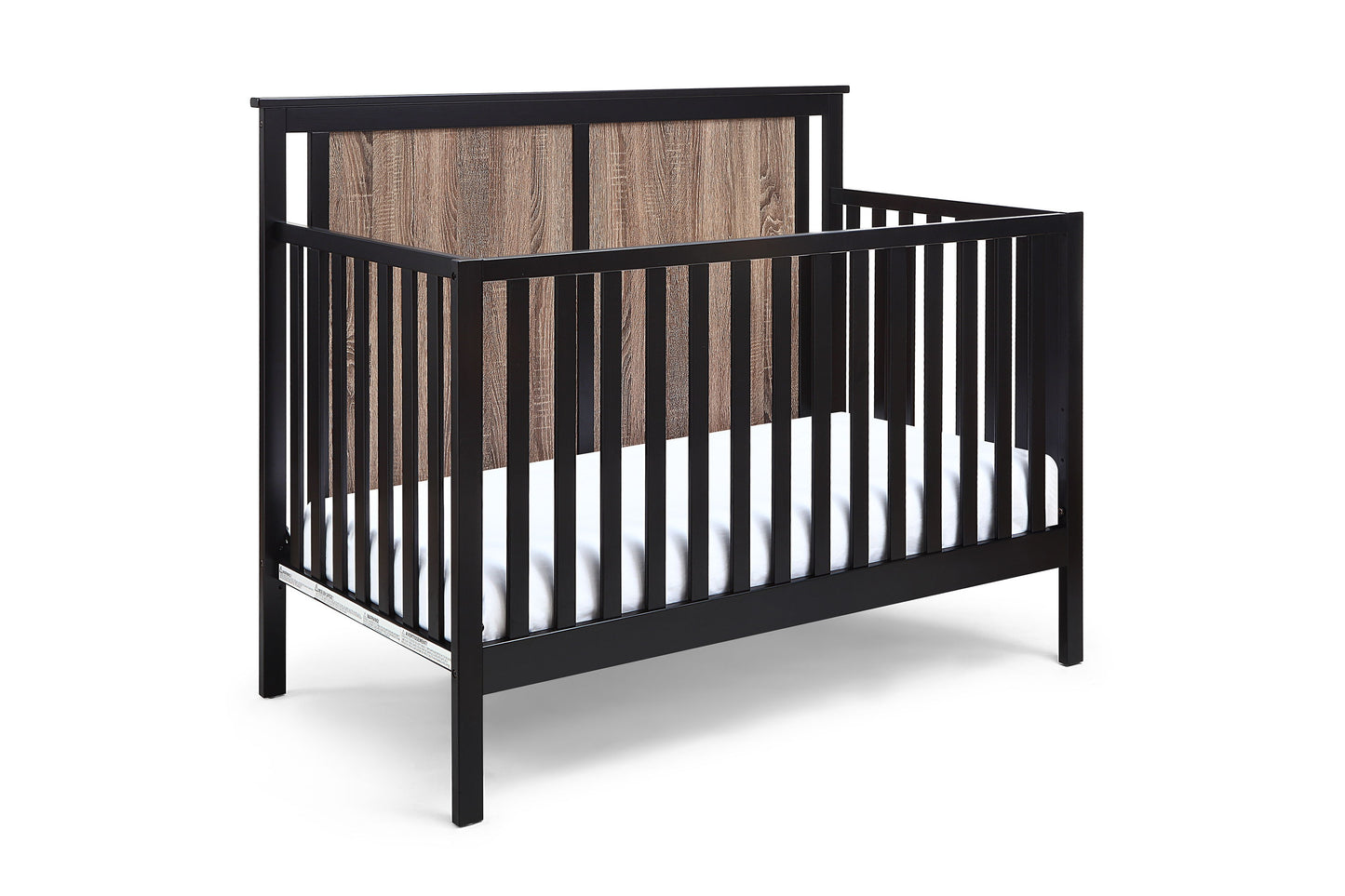 Connelly - 4 In 1 Convertible Crib - Black / Vintage Walnut