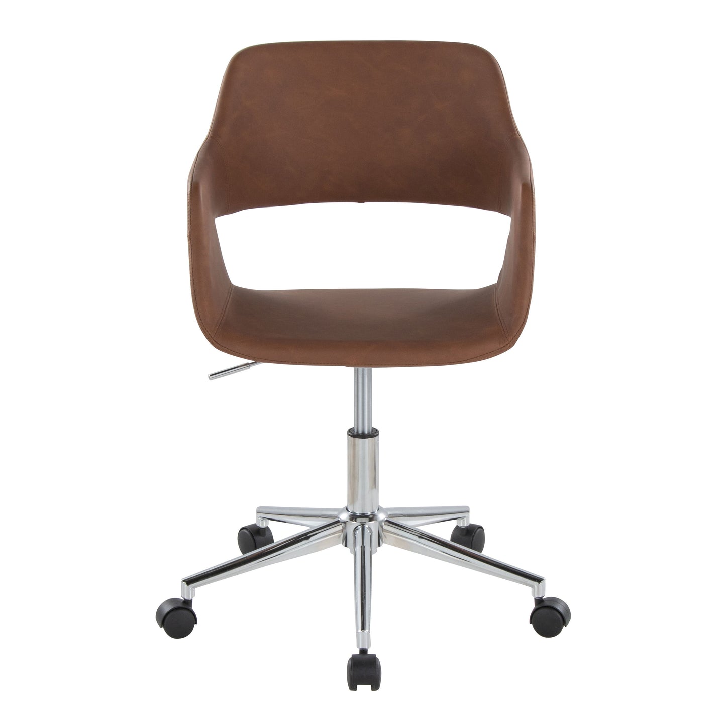 Margarite - Contemporary Task Chair - Chrome / Brown