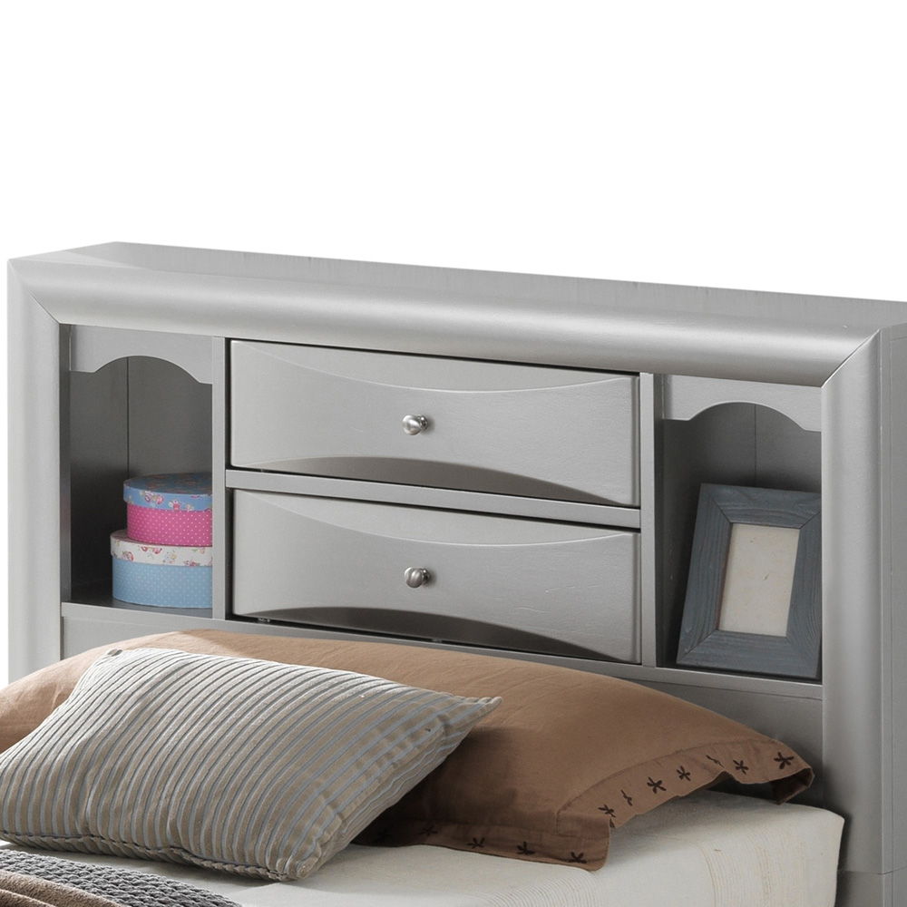 Marilla - Twin Storage Bed - Silver Champagne