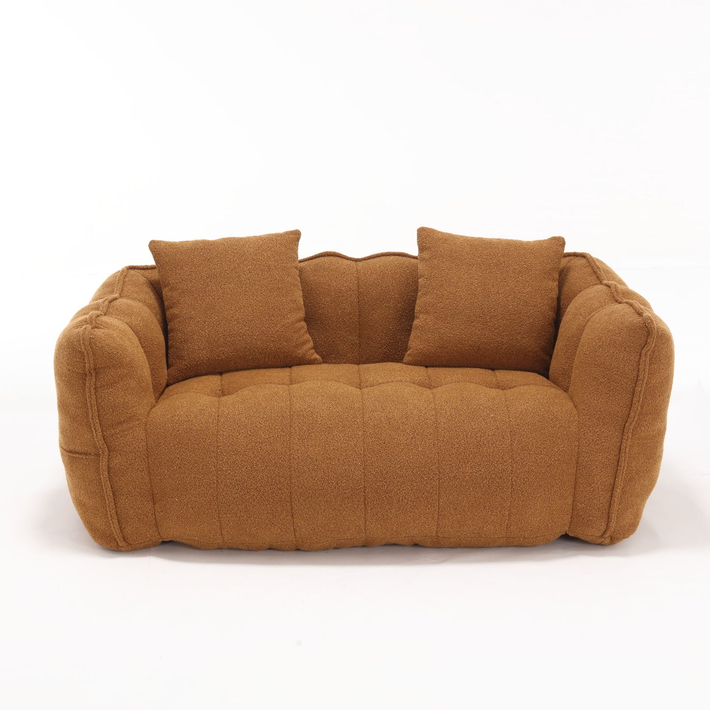Soft Beanbag Chair With High Resilience Foam Core For Two People - Yellow