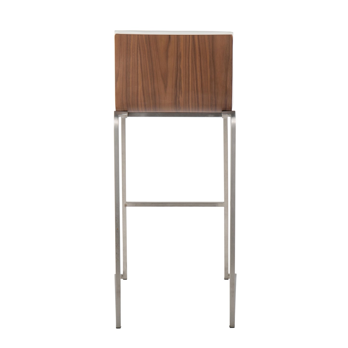 Mason Mara - Contemporary Fixed Height Barstool (Set of 2) - Walnut / White