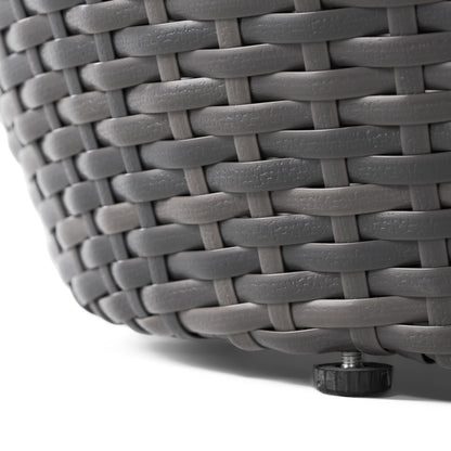 Outdoor Wicker Patio Side Table - Gray