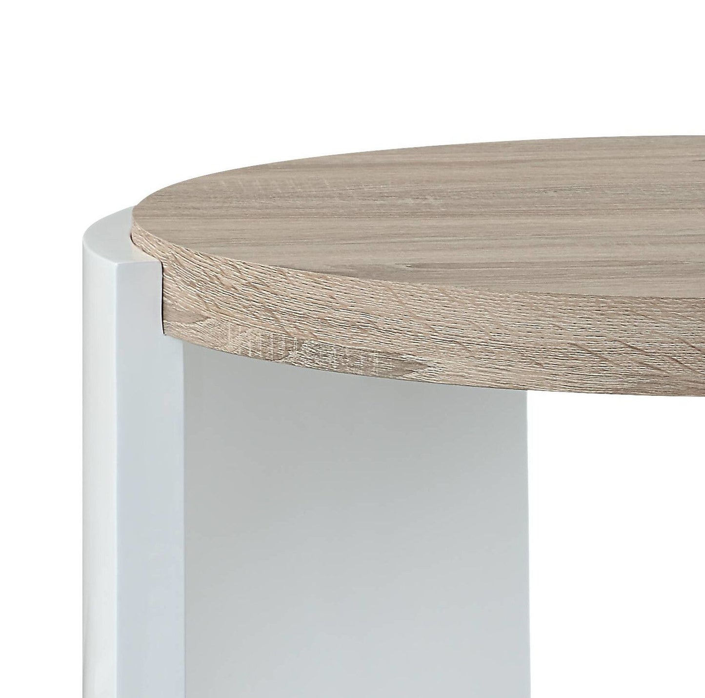 Zoma - High Gloss End Table - Oak / White