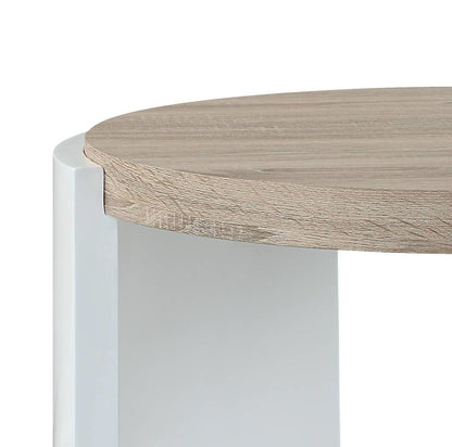 Zoma - High Gloss End Table - Oak / White