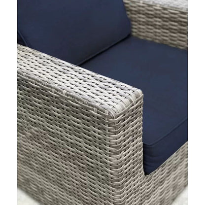 Club Chair (Set of 2) - Brown Gray / Navy Blue