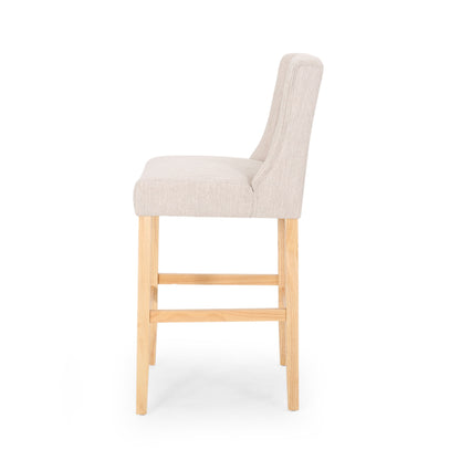 Ethereon - Fabric Tufted Counter Stool (Set of 2) - Beige
