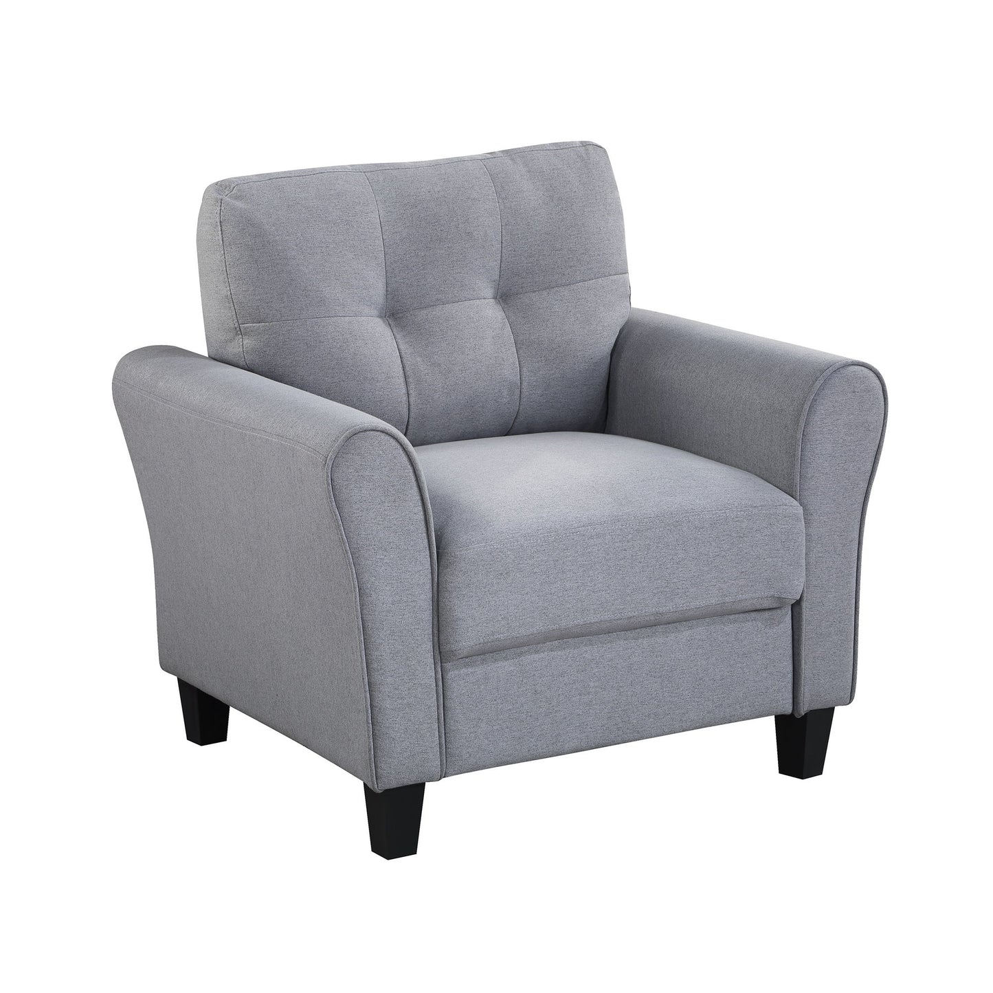 Modern Living Room Sofa Set Linen Upholstered Couch Furniture For Home Or Office - Light Gray / Blue