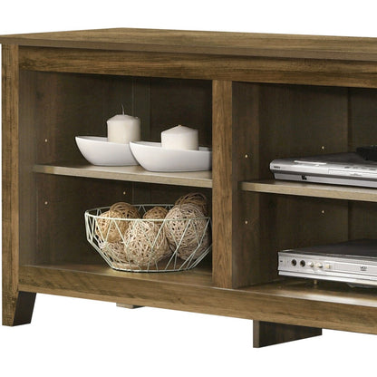 Benito - TV Stand With Open Shelves And Cable Management - Knotty Oak