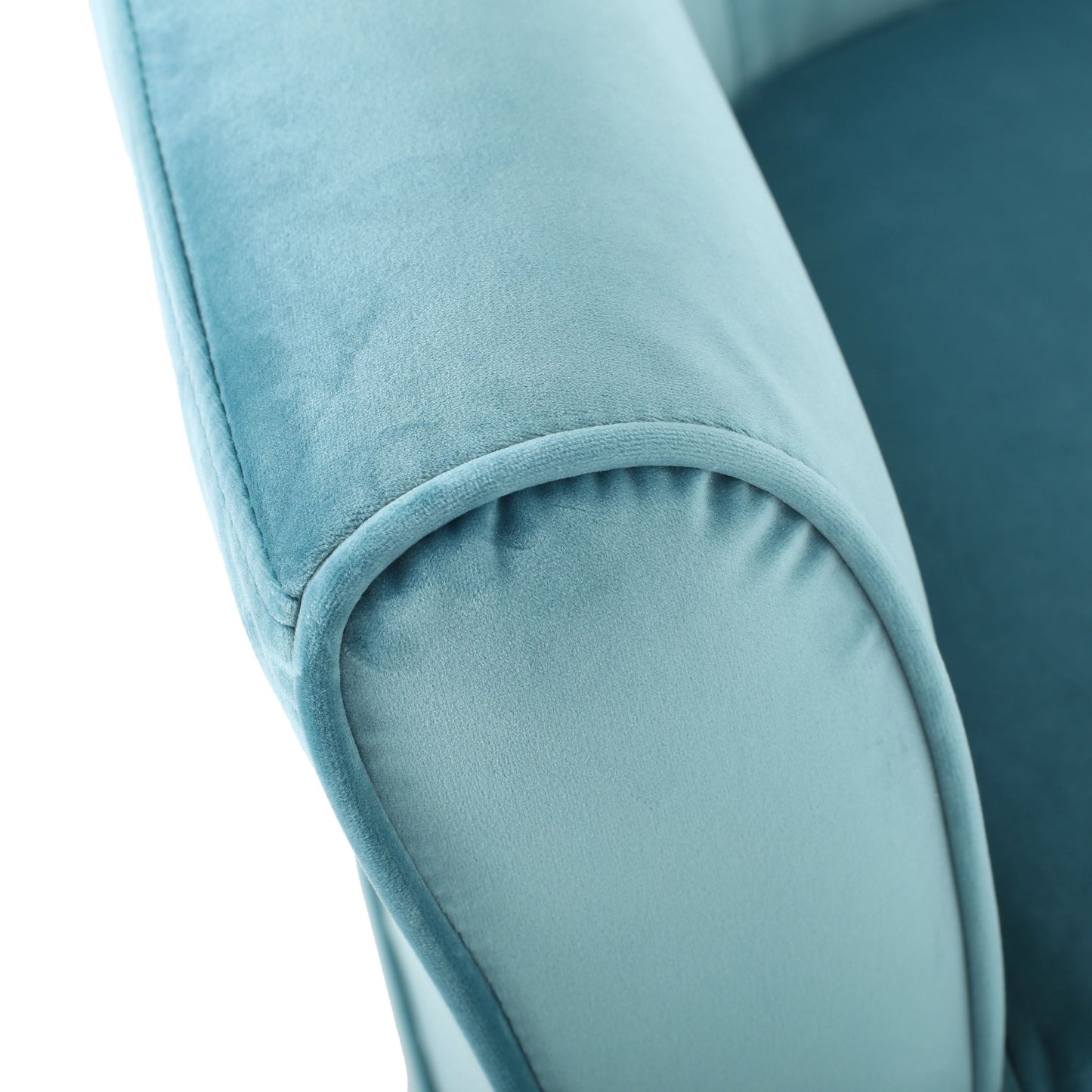 Zeniqua - Upholstered Velvet Swivel Chair With Loose Cover - Blue