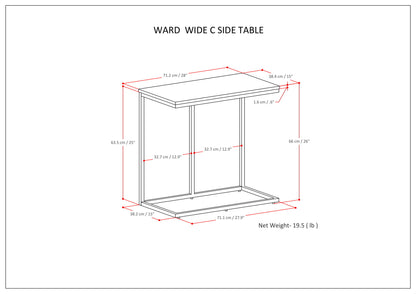 Ward - Wide C Side Table - Warm Gray