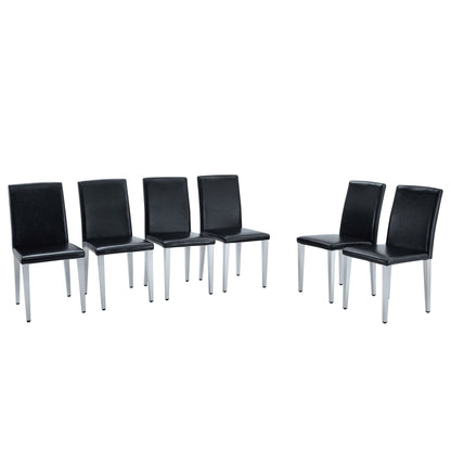 (Set of 2) Backrest Chairs With Metal Legs, They Are Ideally Suited For Minimalist And Contemporary Home Styles - Black / Silver