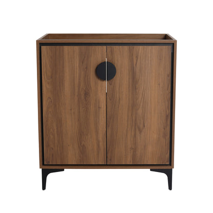 30" Bathroom Vanity Freestanding Cabinet With 2 Doors - Brown
