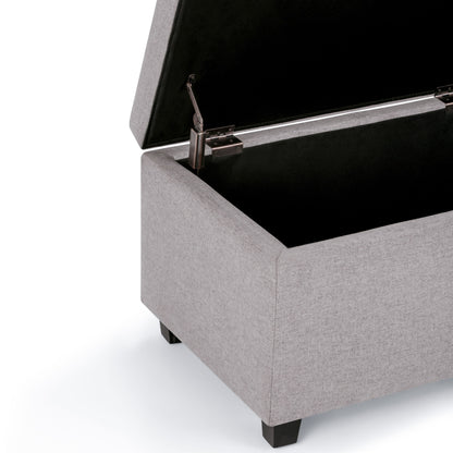 Avalon - Storage Ottoman Bench - Cloud Gray