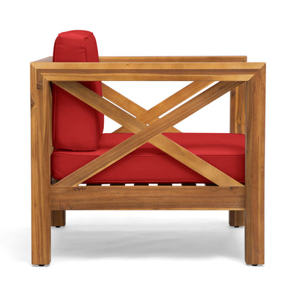 Brava - Modern Club Chair With Water Resistant Cushions - Red