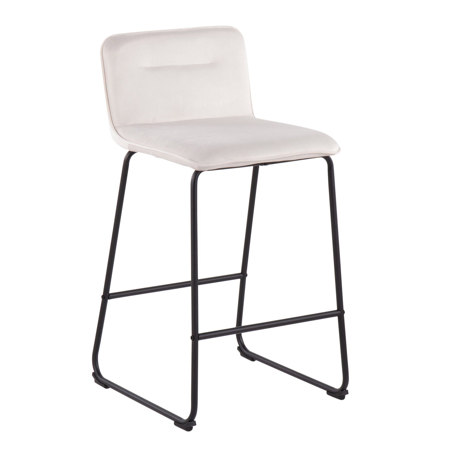 Casper - Fixed Height Contemporary Counter Stool (Set of 2) - Black / Cream
